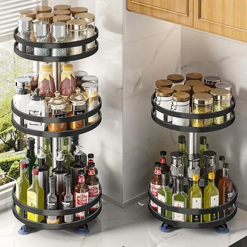 360-Degree Rotating Spice Rack Organizer