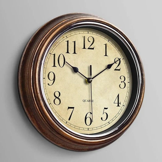 Classic Wooden Wall Clock 12 Inch Silent Quartz Design