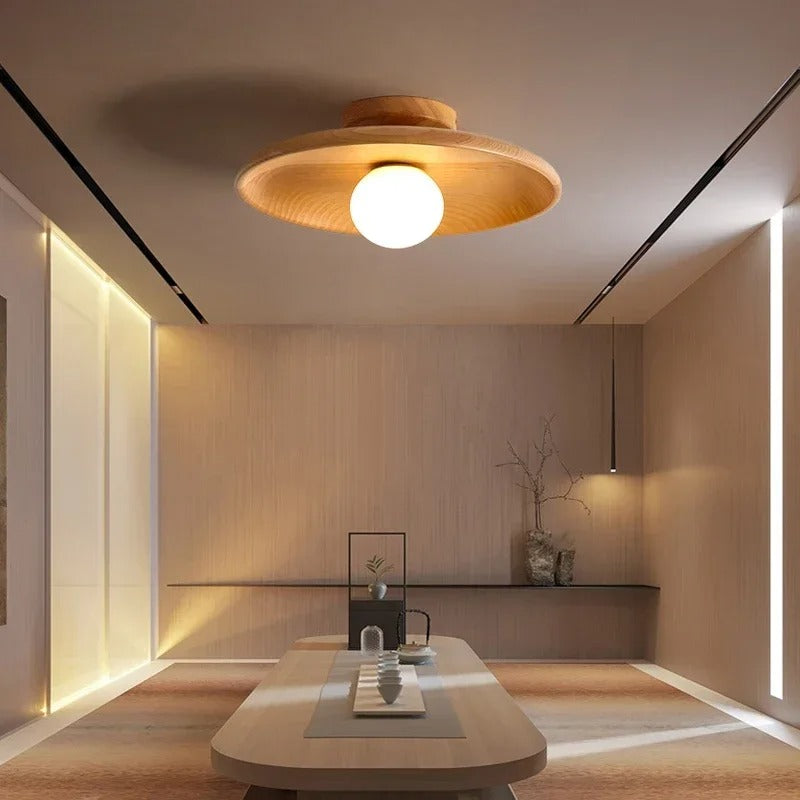 Natural Wood Ceiling Light Fixture for Modern Home