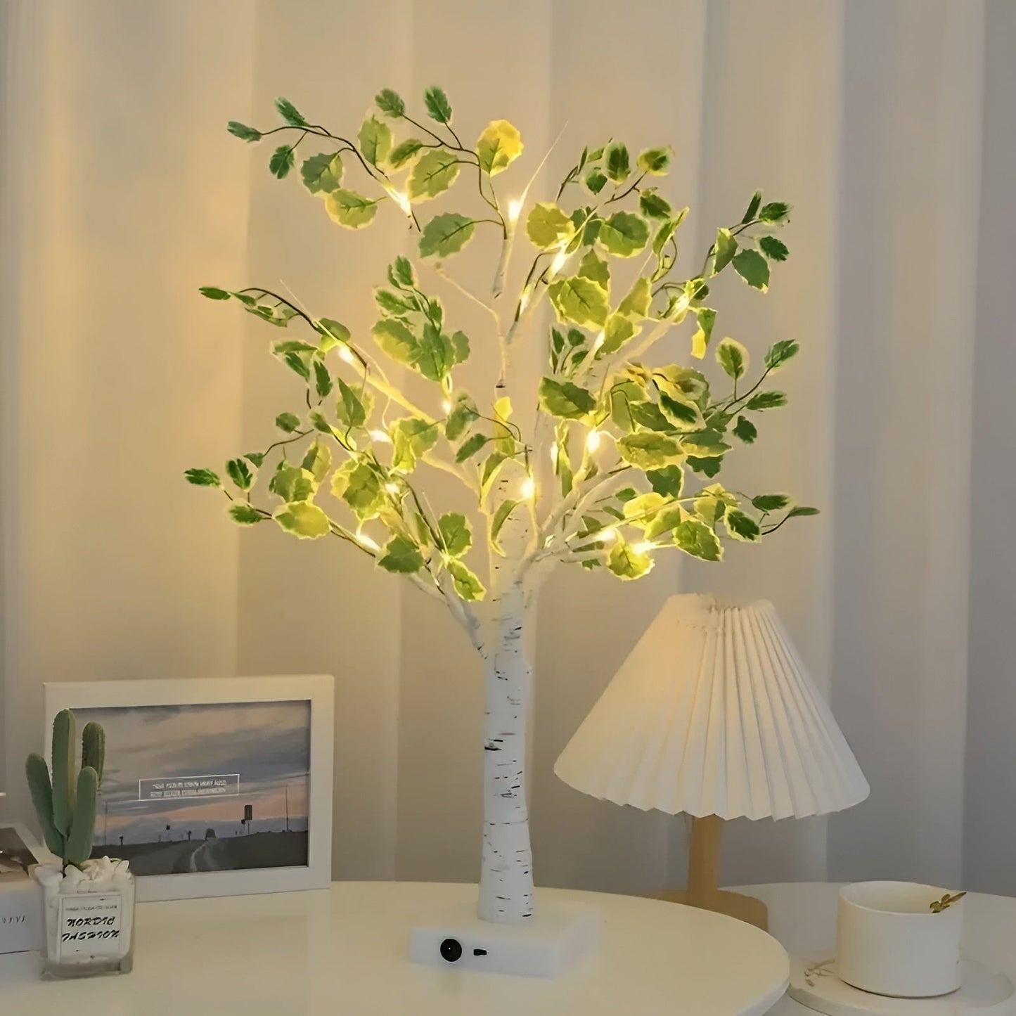 Elegant Tree Table Lamp with Warm LED Lighting