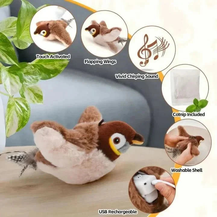 Interactive Rechargeable Plush Cat Toy with Realistic Movement