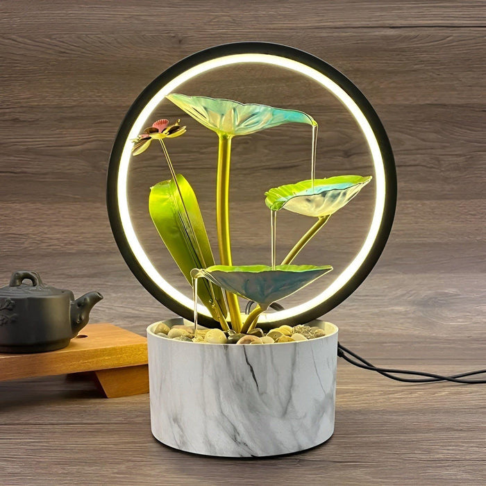 Illuminated Waterfall Table Lamp with LED Light