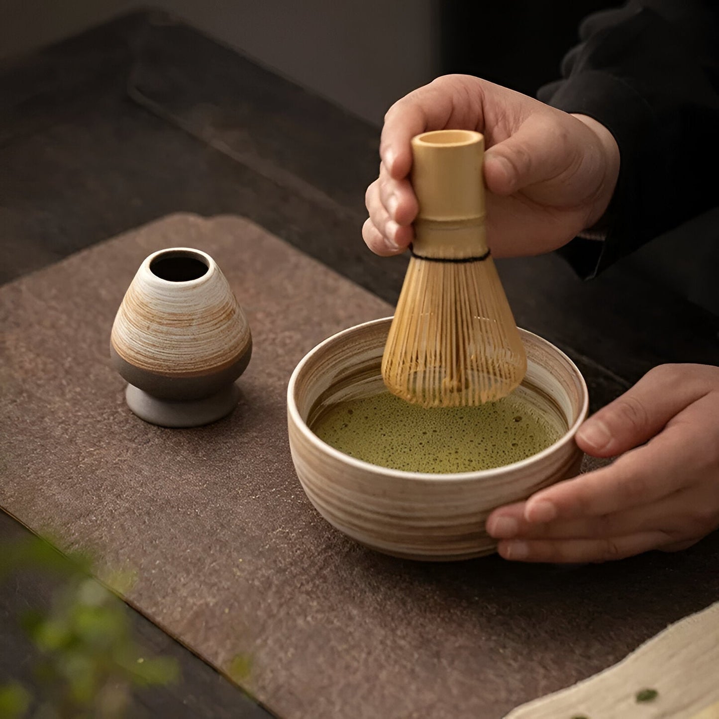 4-Piece Authentic Matcha Tea Set with Bamboo Whisk and Bowl