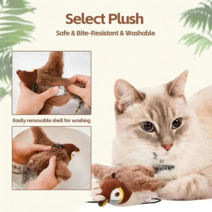 Interactive Rechargeable Plush Cat Toy with Realistic Movement