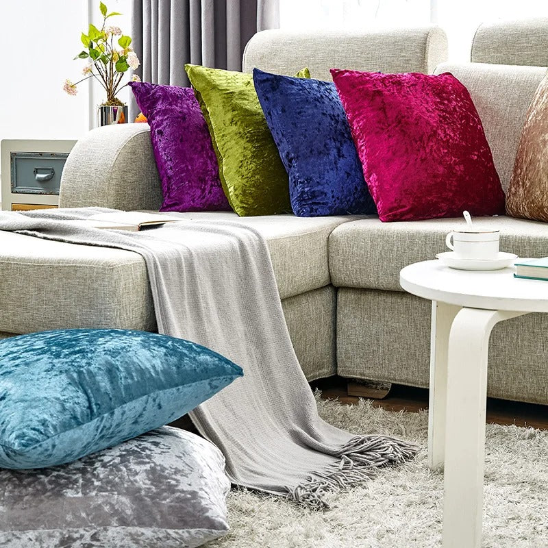 Ultra Soft Beige Velvet Cushion Cover