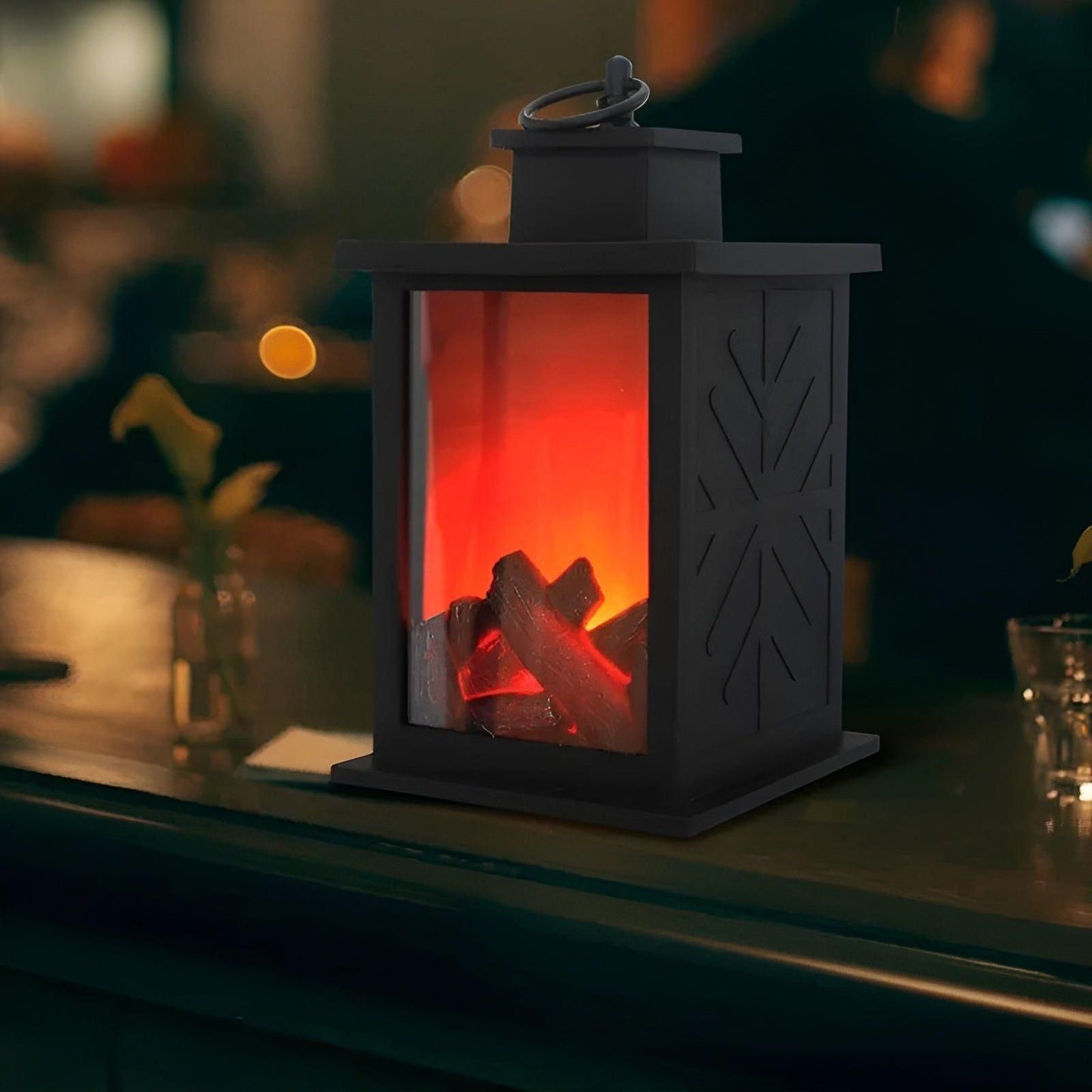 LED Lantern with Realistic Flame Effect for Cozy Ambient Lighting