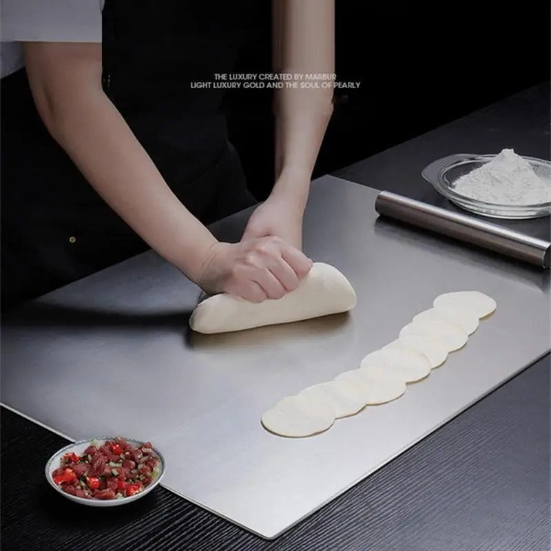 Stainless Steel Cutting Board with Lip for Pizza and Pastries