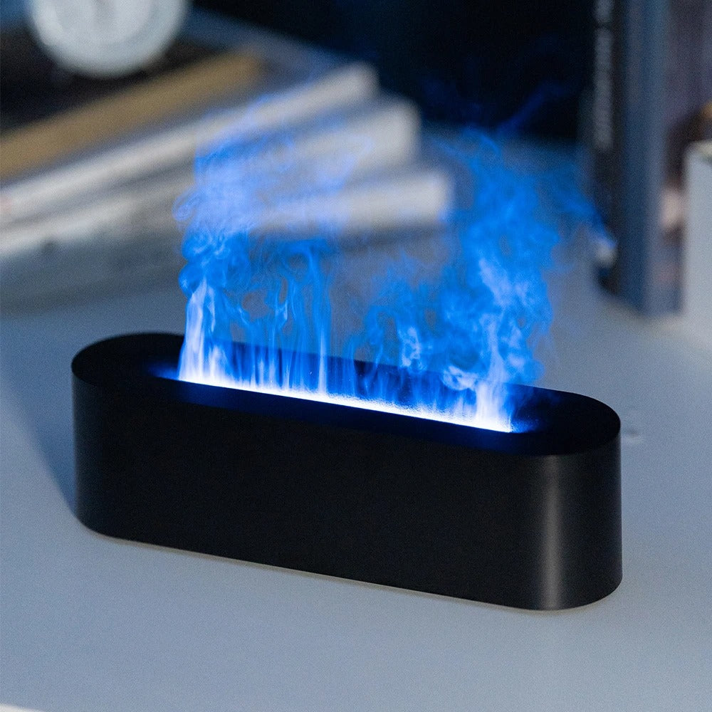 Fire Air Humidifier with Flickering Flame and Aroma Diffuser