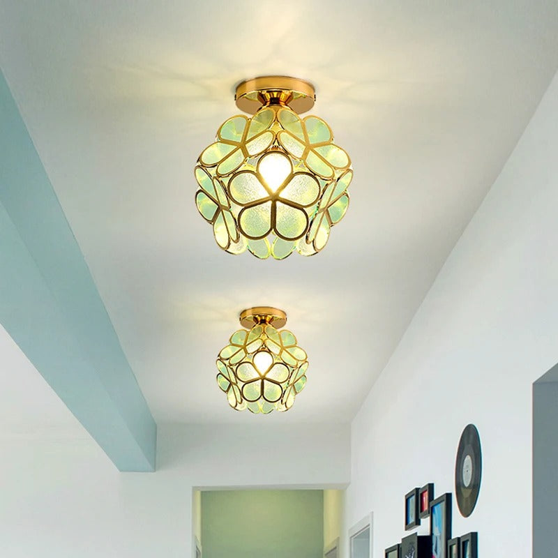 Flower Ball Ceiling Lamp with Gold Finish and Adjustable Light Color