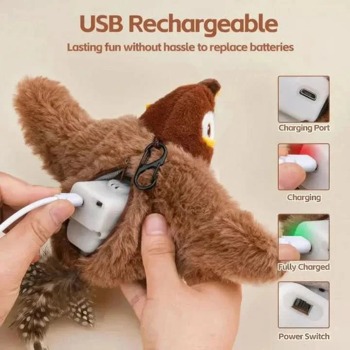 Interactive Rechargeable Plush Cat Toy with Realistic Movement