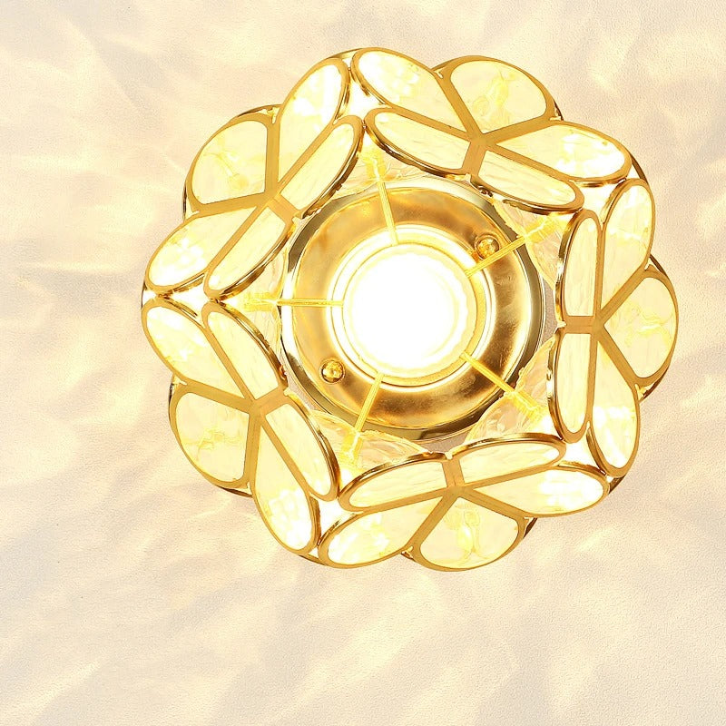 Flower Ball Ceiling Lamp with Gold Finish and Adjustable Light Color