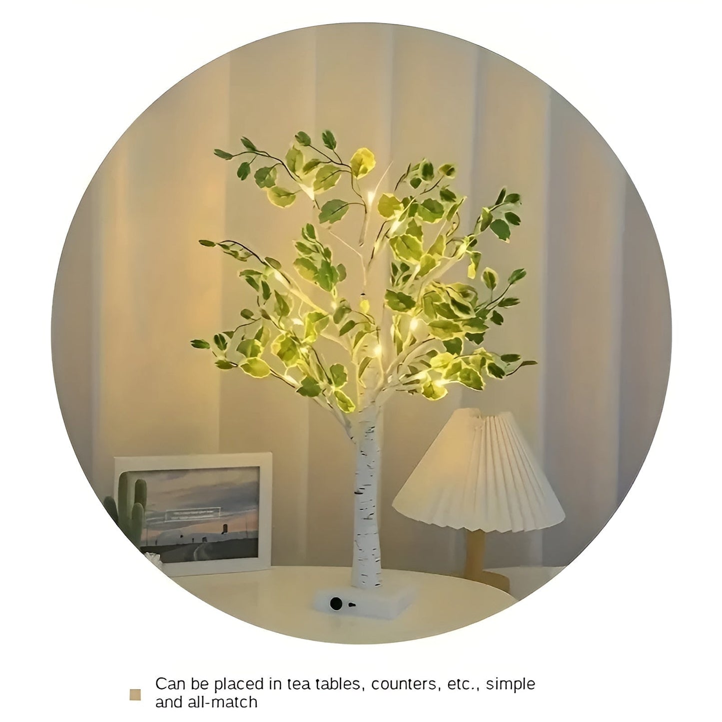 Elegant Tree Design Table Lamp with Warm LED Light