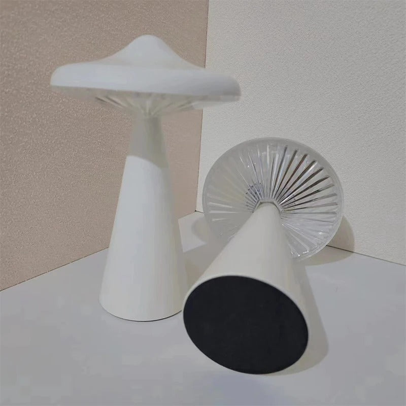 LED Mushroom Table Lamp with Touch-Dim and USB Rechargeable Function