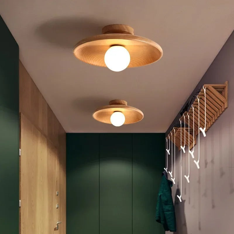 Natural Wood Ceiling Light Fixture for Modern Home