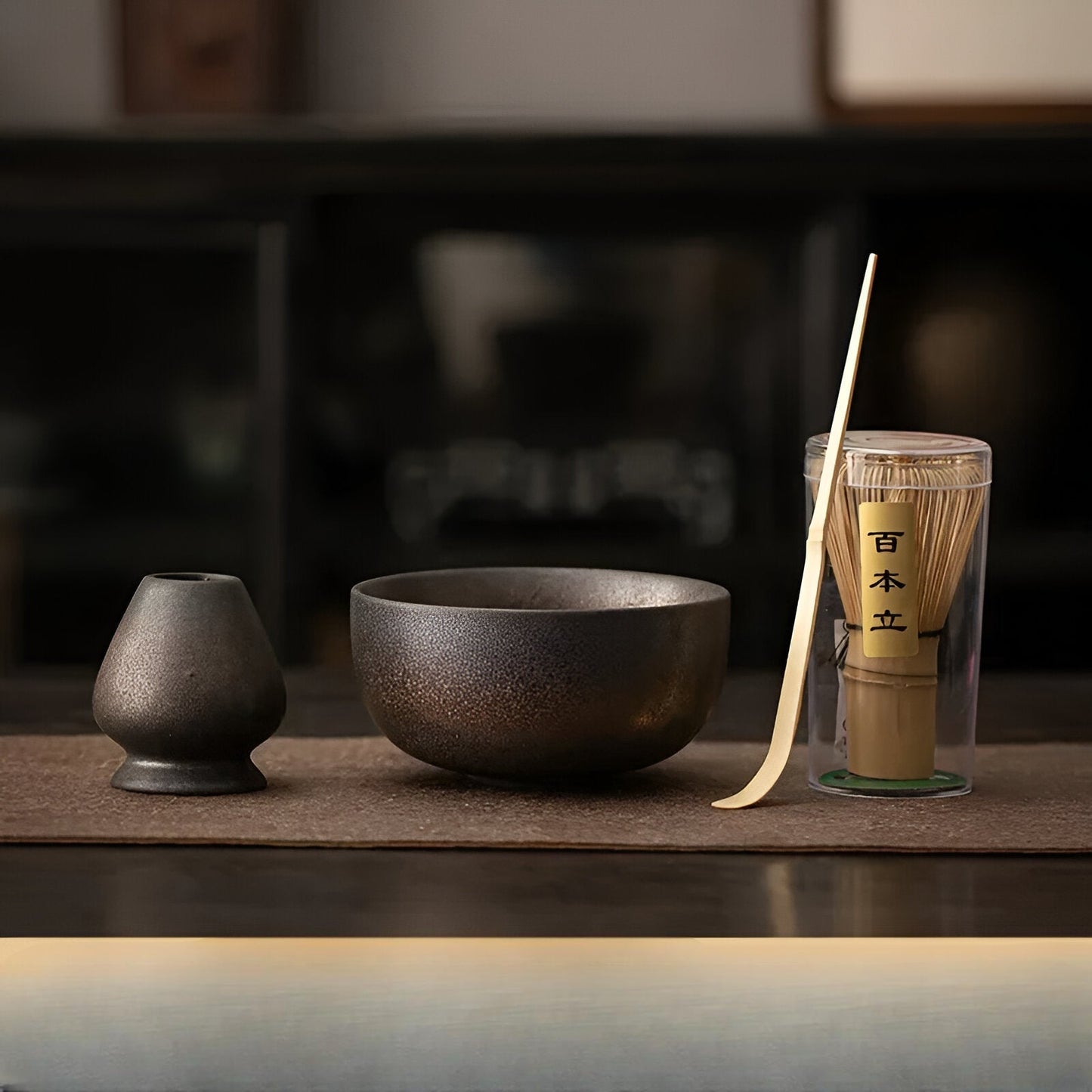 4-Piece Authentic Matcha Tea Set with Bamboo Whisk and Bowl