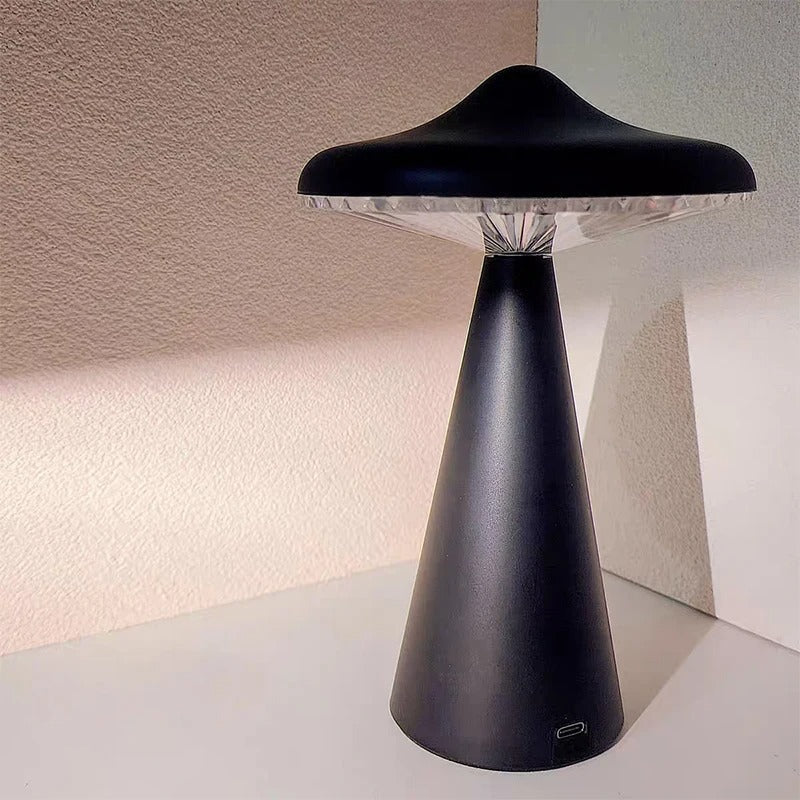 LED Mushroom Table Lamp with Touch-Dim and USB Rechargeable Function