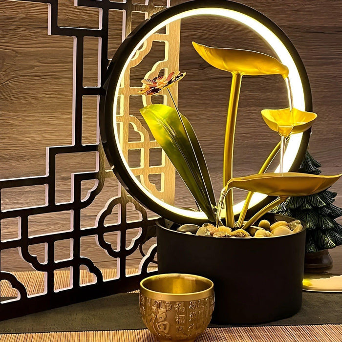 Illuminated Waterfall Table Lamp with LED Light