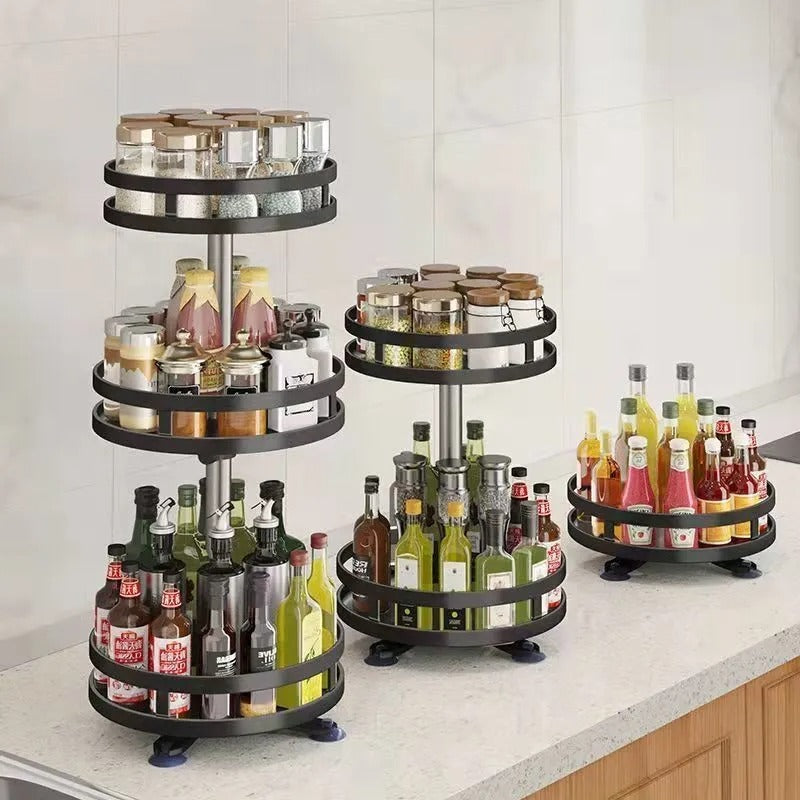 360-Degree Rotating Spice Rack Organizer