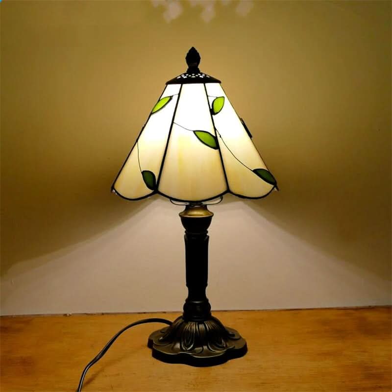 Retro Baroque Tiffany Glass LED Table Lamp 18 Inch