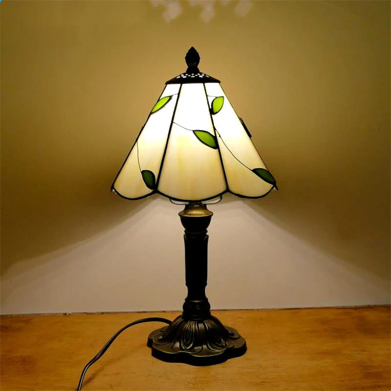 Vintage Tiffany Glass LED Table Lamp