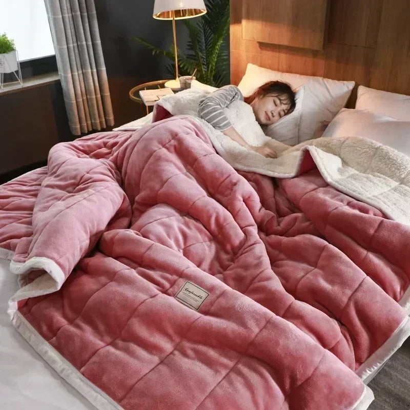 Coral Fleece Flannel Throw Blanket for Autumn Winter