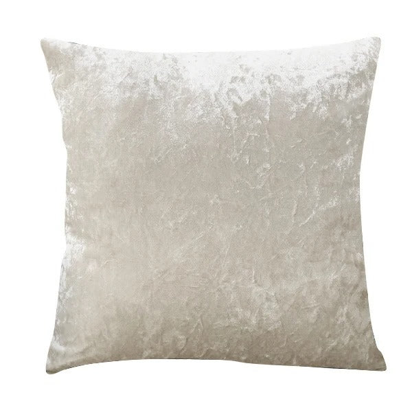 Ultra Soft Beige Velvet Cushion Cover