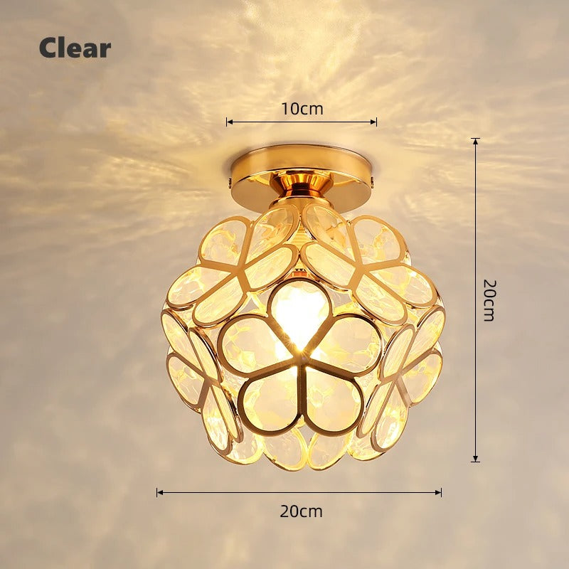 Flower Ball Ceiling Lamp with Gold Finish and Adjustable Light Color