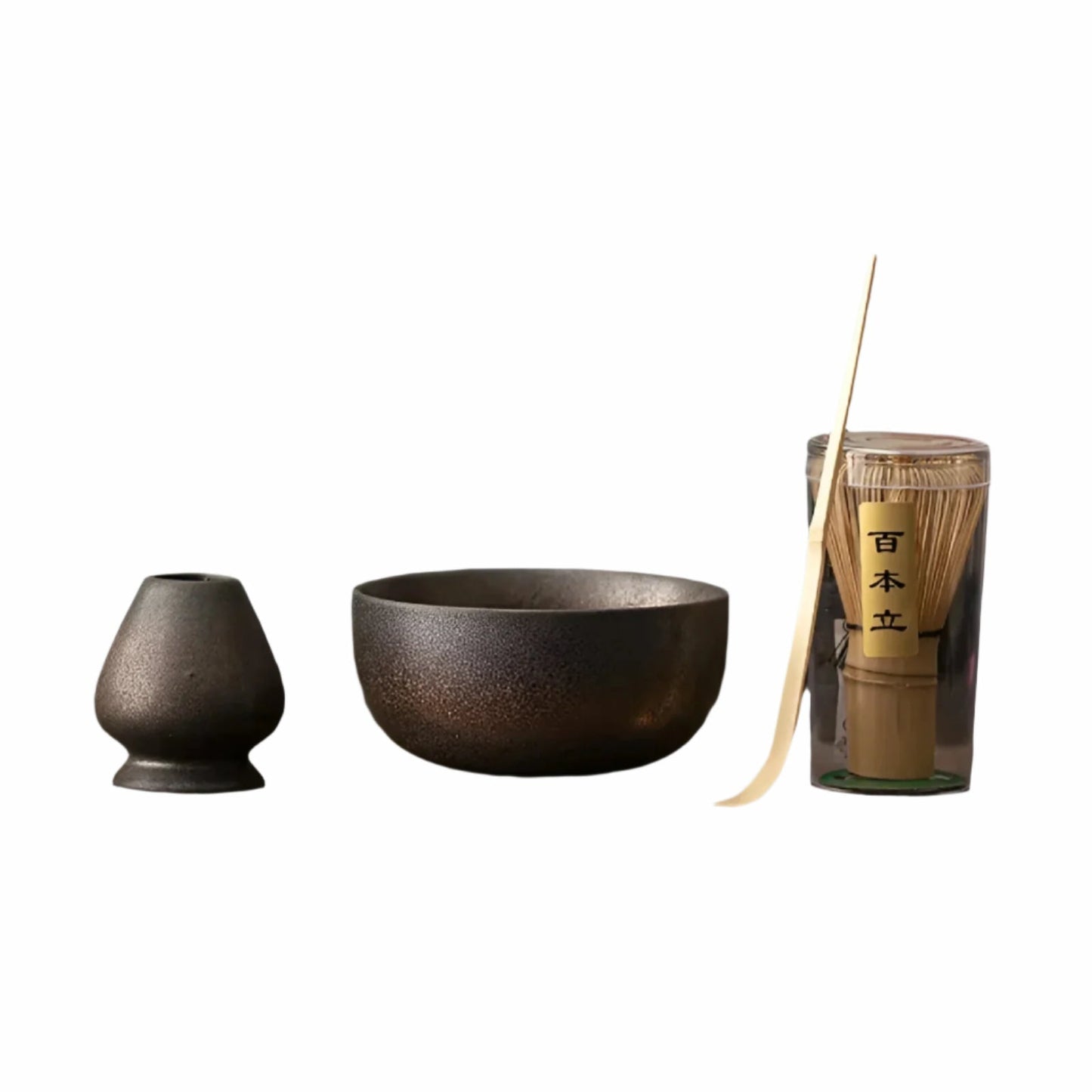 4-Piece Authentic Matcha Tea Set with Bamboo Whisk and Bowl