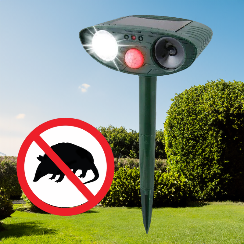 Ultrasonic Solar Armadillo Repellent Device