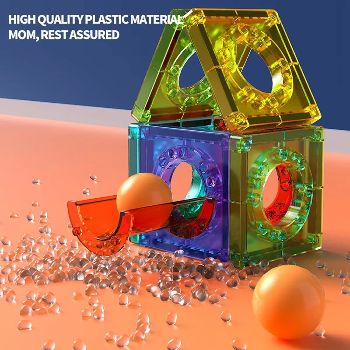 Magnetic Building Blocks Set for Creative 3D Learning - 69 Non-Toxic Pieces