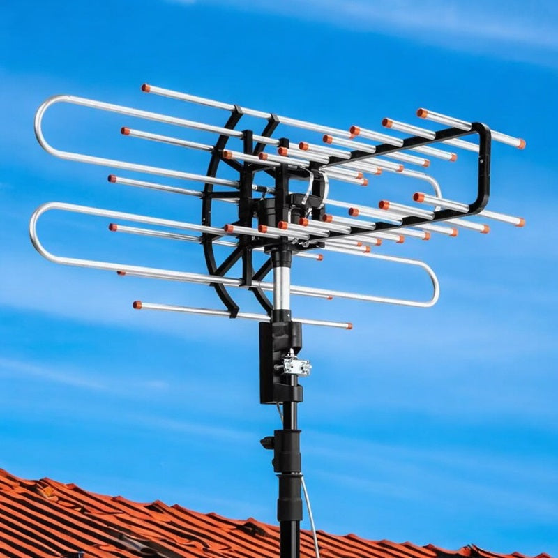Long Range 360-Degree Outdoor TV Antenna with HD Signal Booster