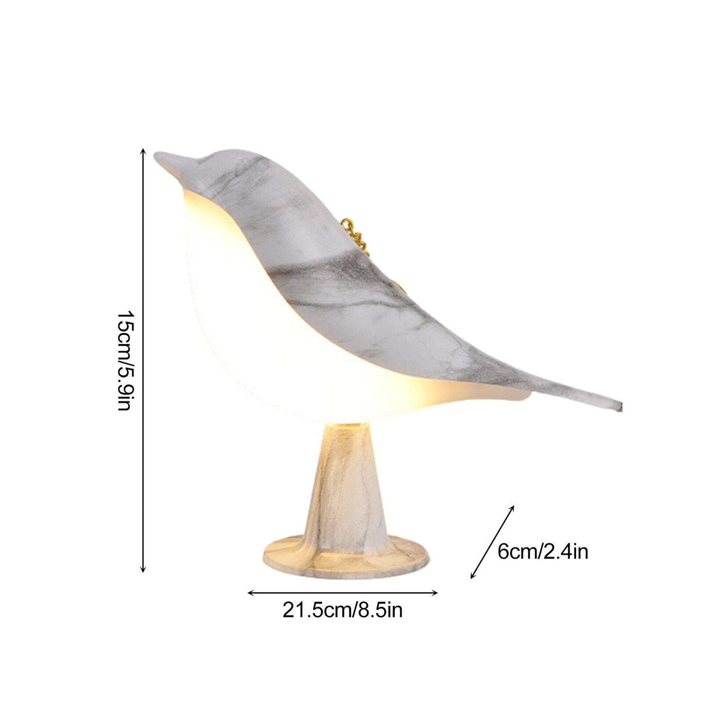 Contemporary Bird Design LED Table Lamp with Fabric Shade