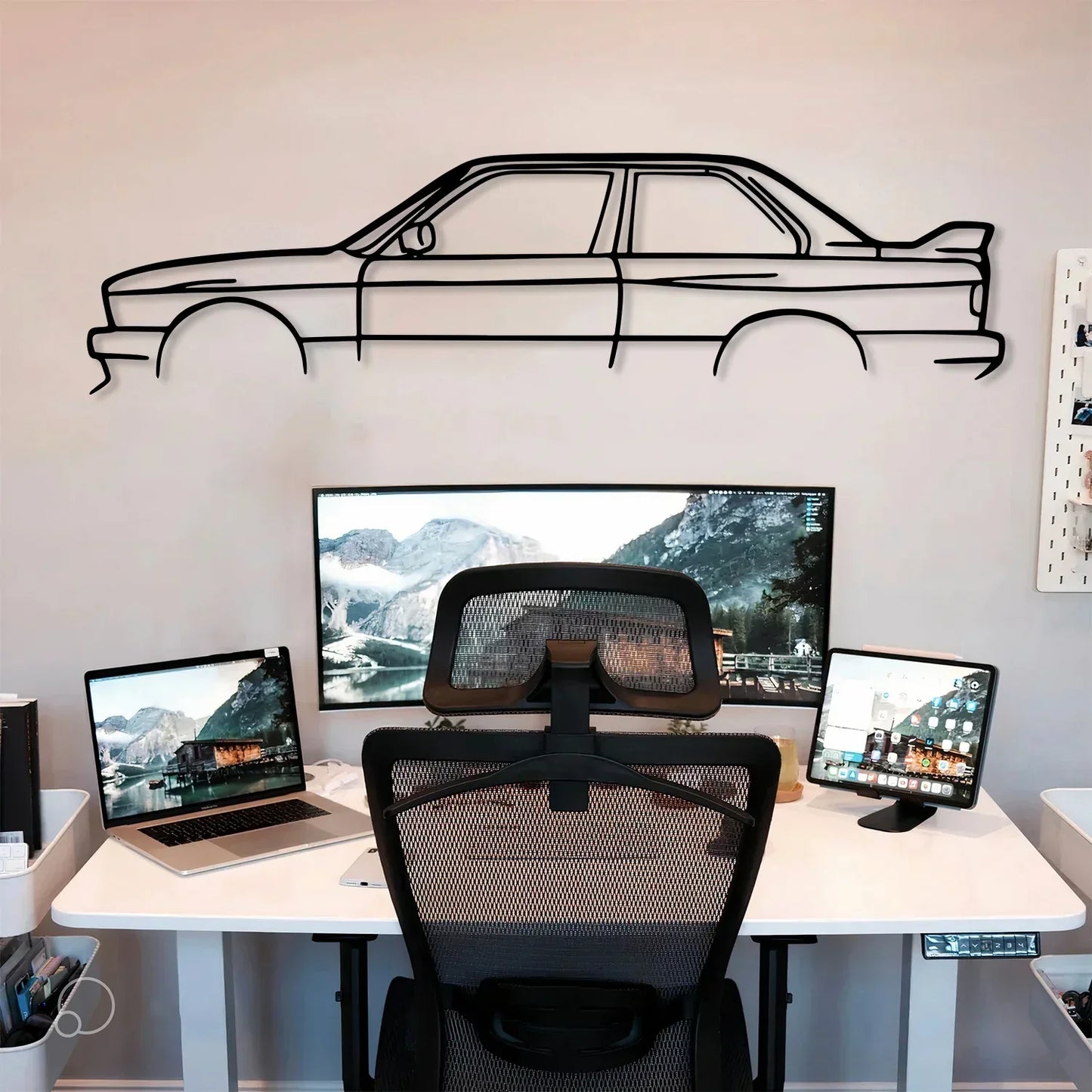 E30 M3 Metal Car Silhouette Wall Art