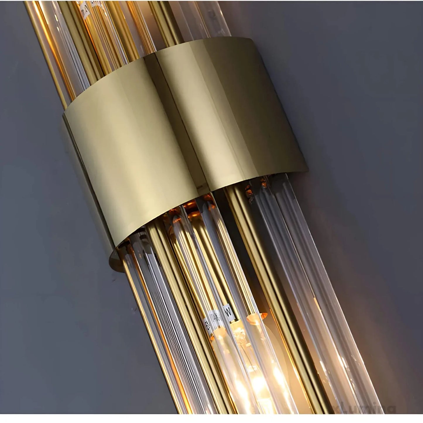 Crystal Wall Sconce with Stainless Steel Accent