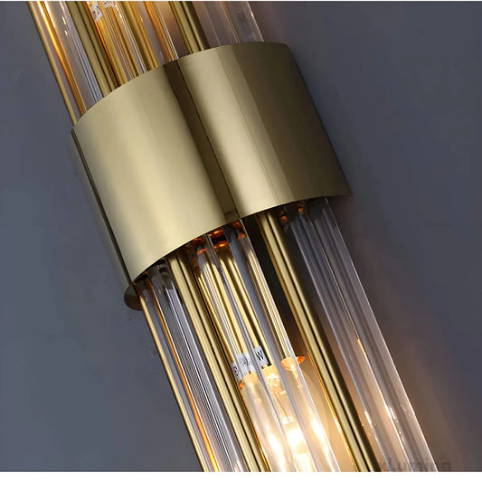 Crystal Wall Sconce with Stainless Steel Accent