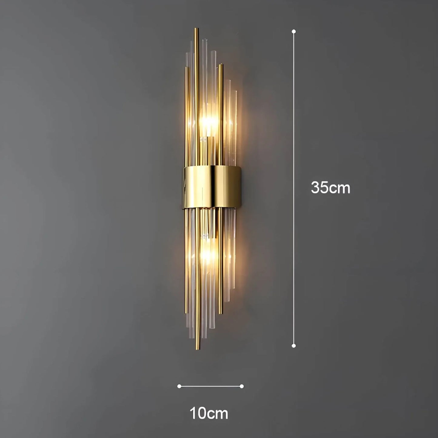 Crystal Wall Sconce with Stainless Steel Accent