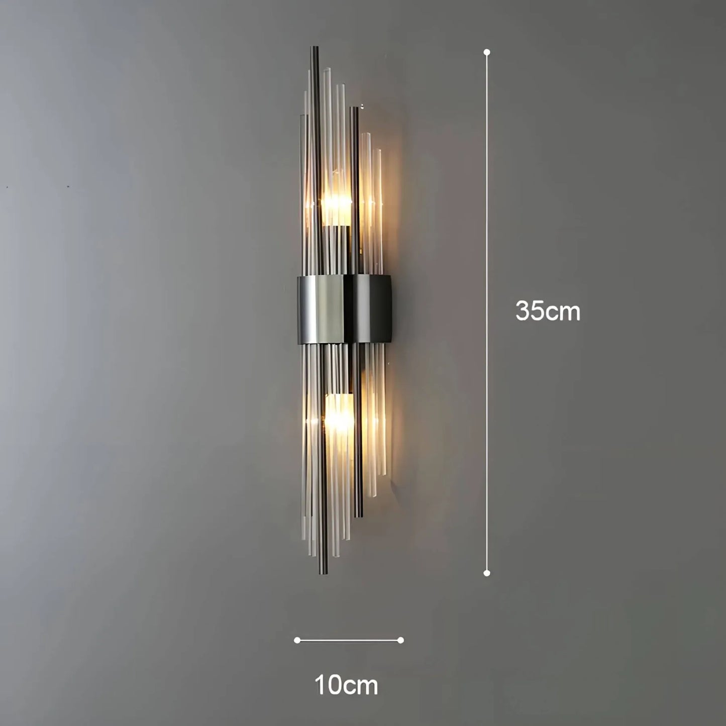 Crystal Wall Sconce with Stainless Steel Accent
