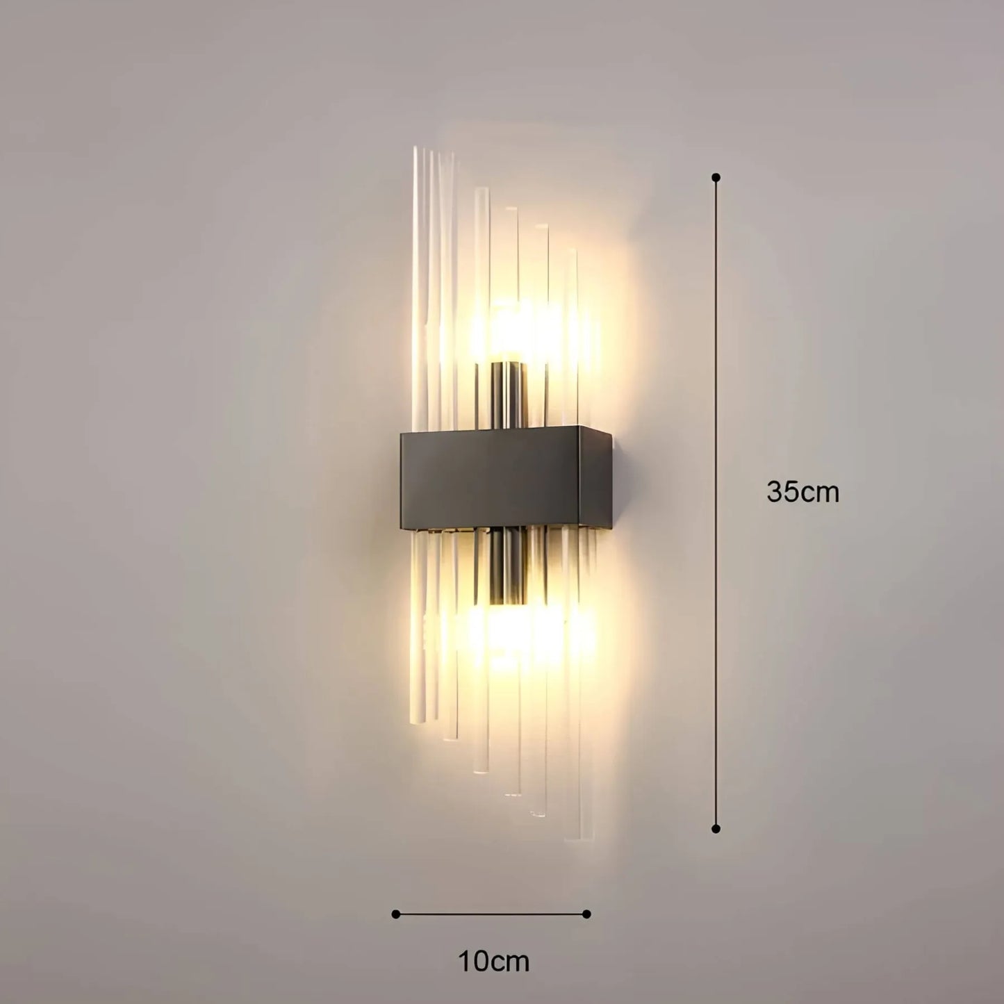 Crystal Wall Sconce with Stainless Steel Accent