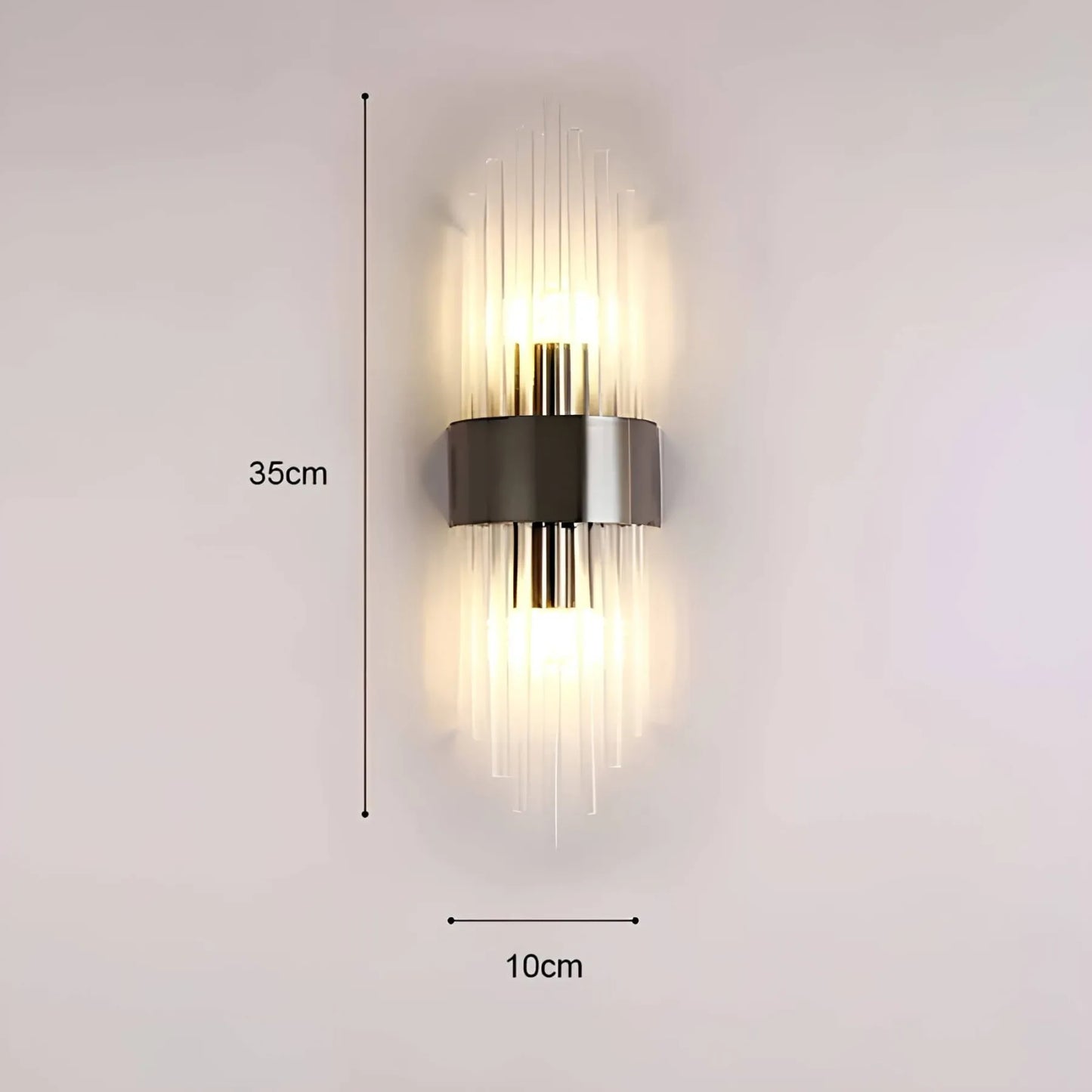Crystal Wall Sconce with Stainless Steel Accent