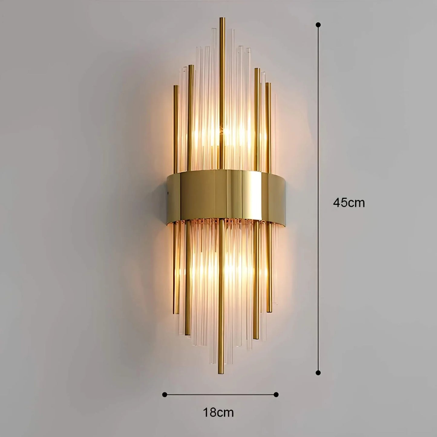 Crystal Wall Sconce with Stainless Steel Accent