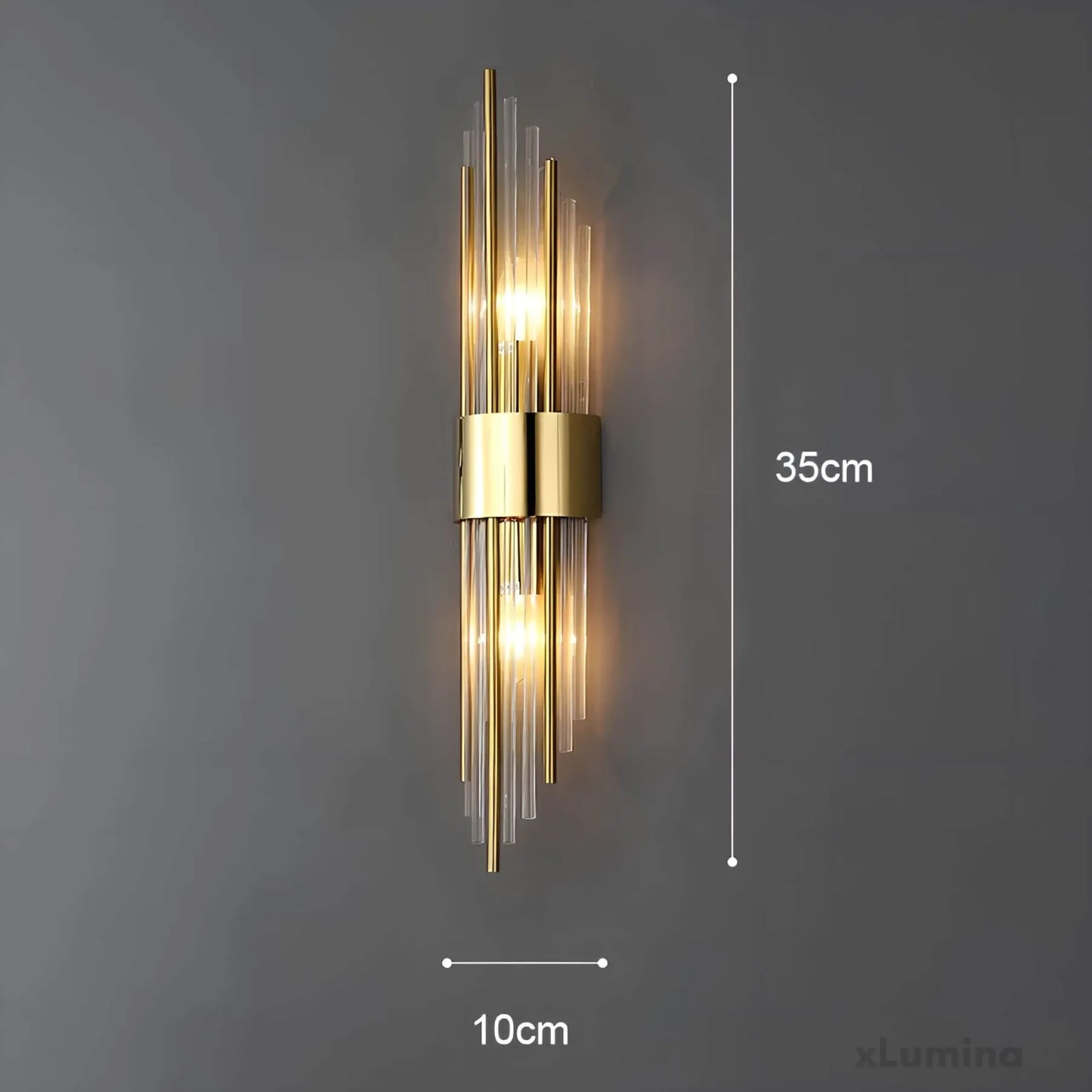 Crystal Wall Sconce with Stainless Steel Accent