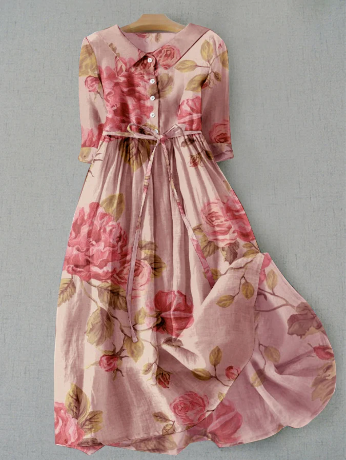 Floral Midi Dress with Flattering Fit and Elegant Details