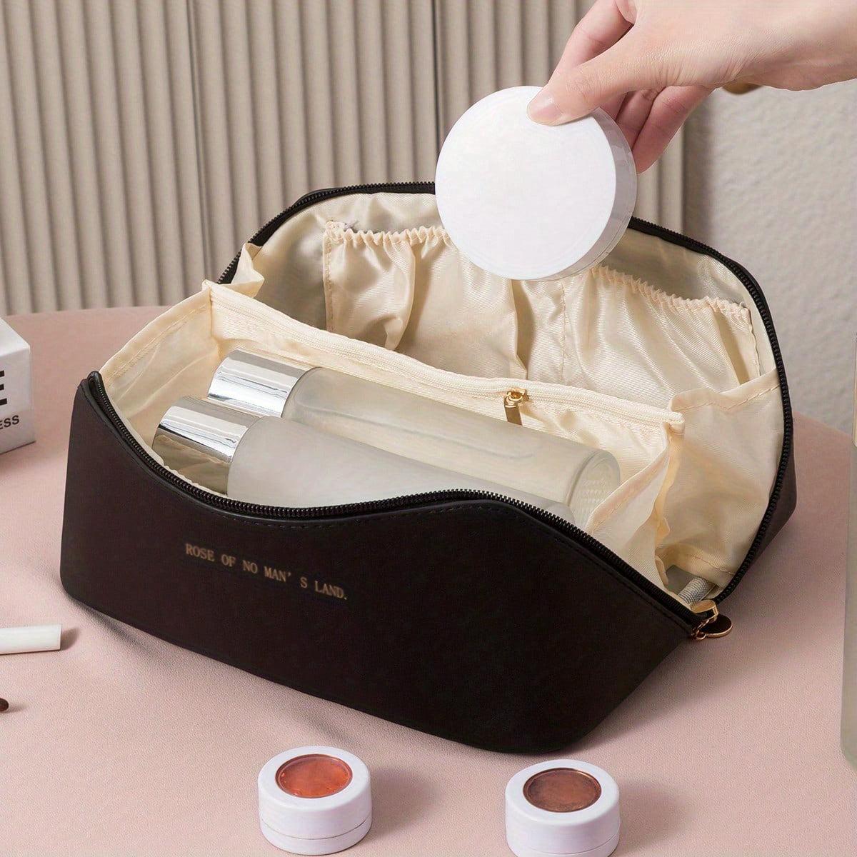 Luxury Waterproof Makeup Organizer with Zipper for Travel