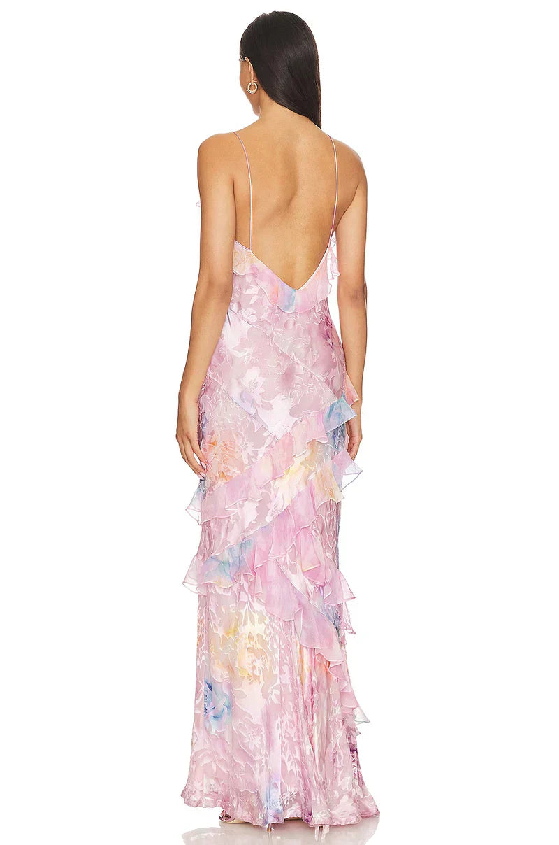 Ruffle Midi Dress with Airy Fit and Feminine Details