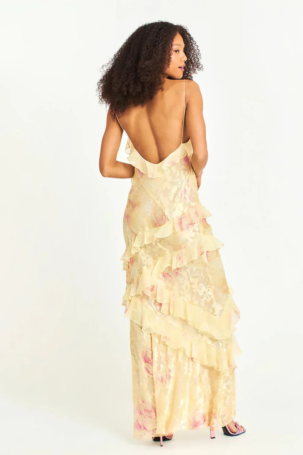 Ruffle Midi Dress with Airy Fit and Feminine Details