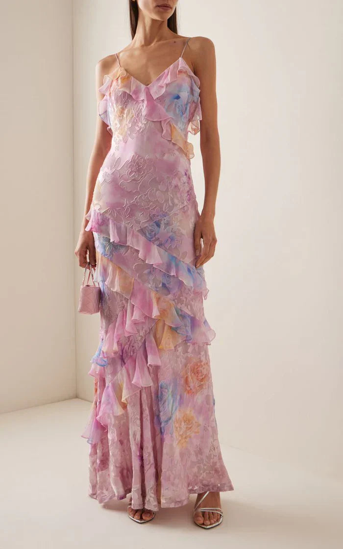 Ruffle Midi Dress with Airy Fit and Feminine Details