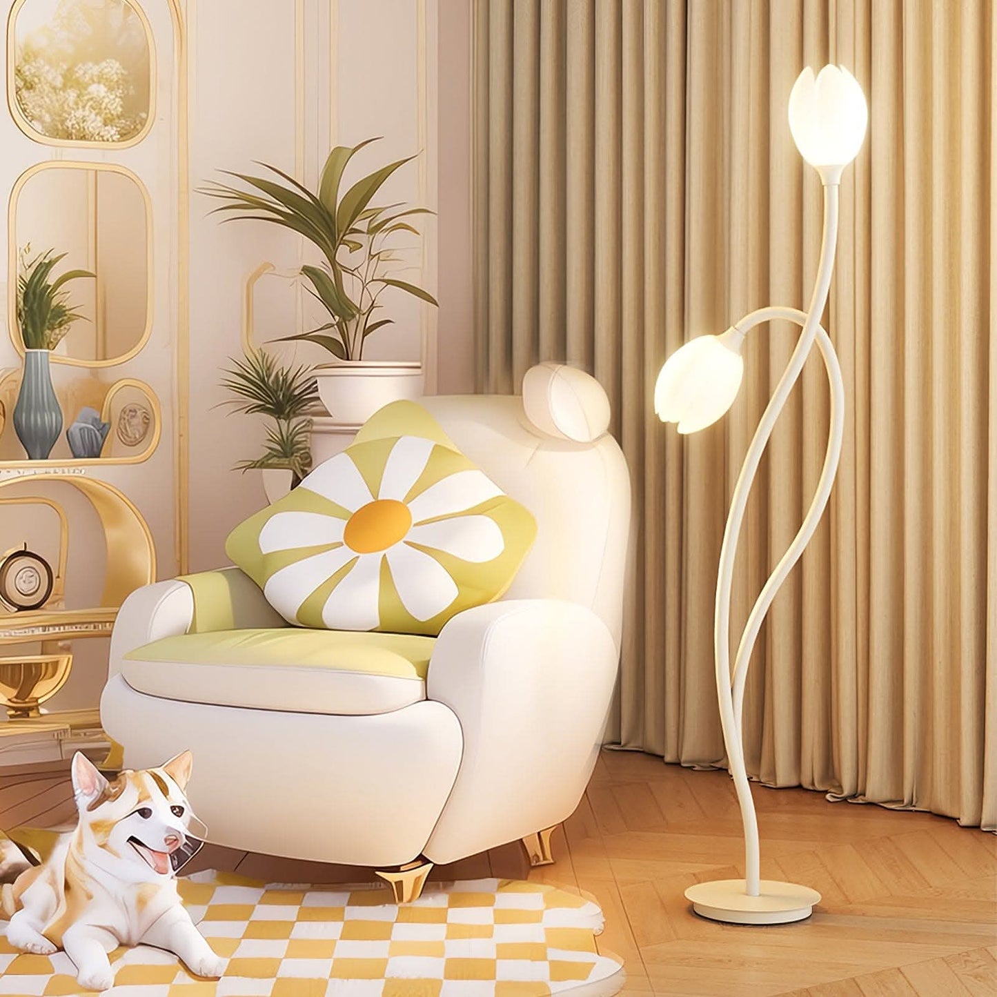 Flower-Inspired Modern Floor Lamp with G9 Socket