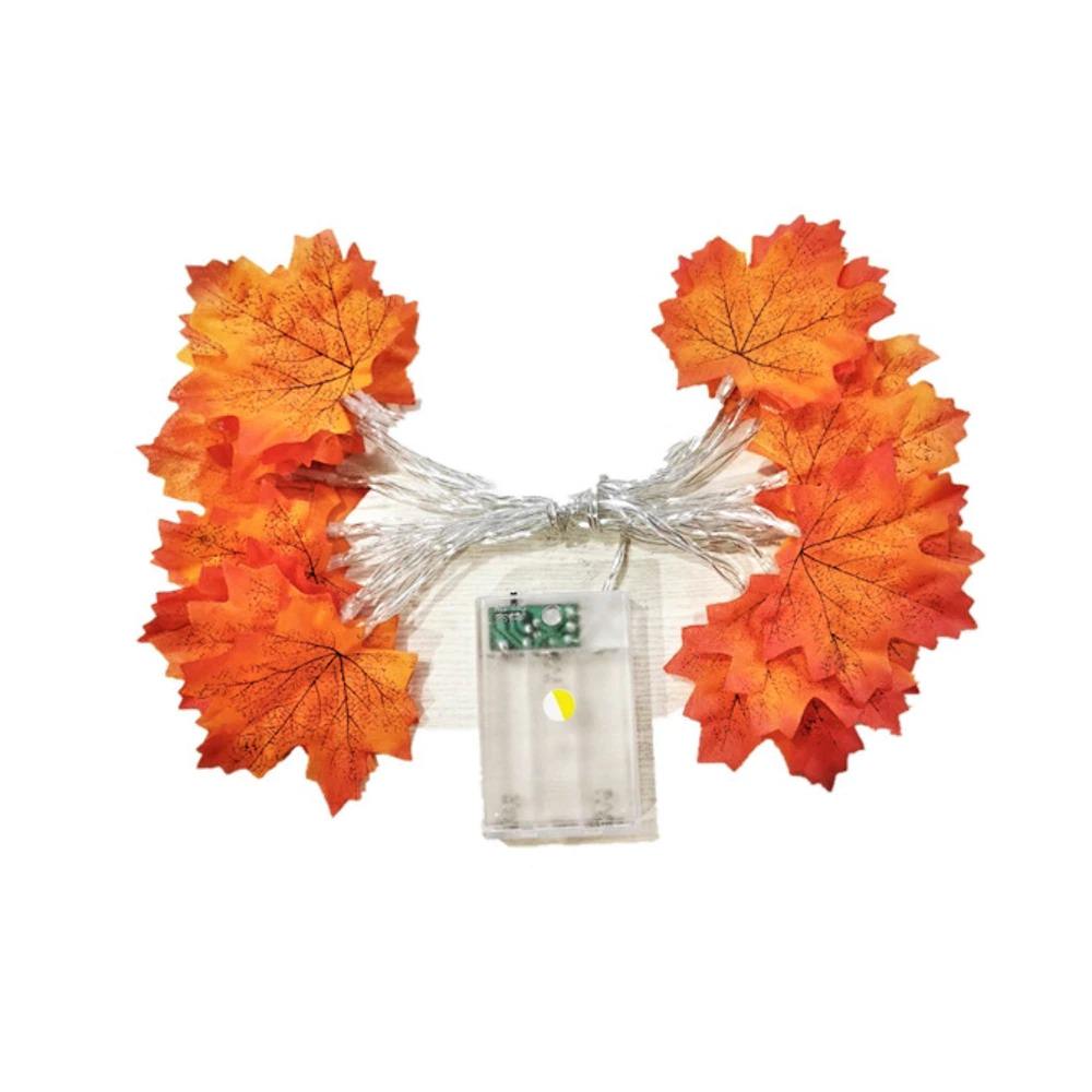 Battery-Operated LED Maple Leaves String Lights
