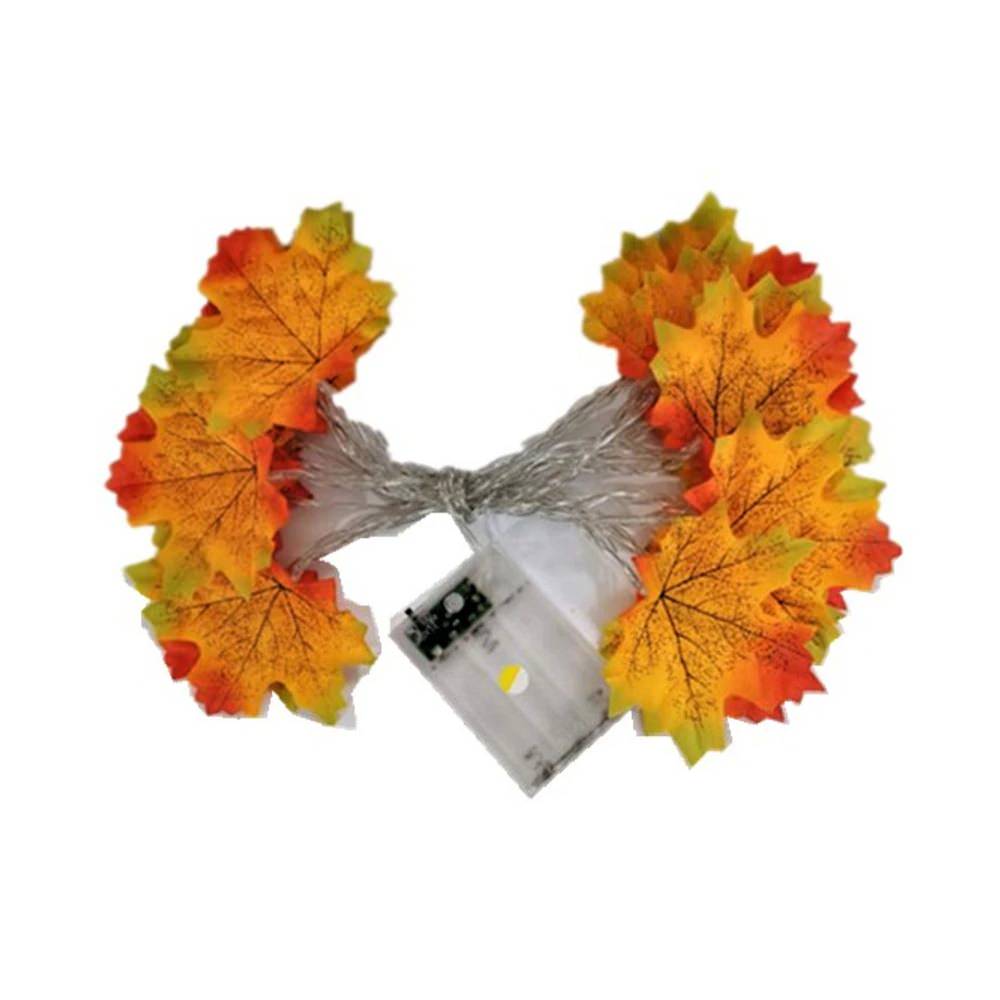 Battery-Operated LED Maple Leaves String Lights