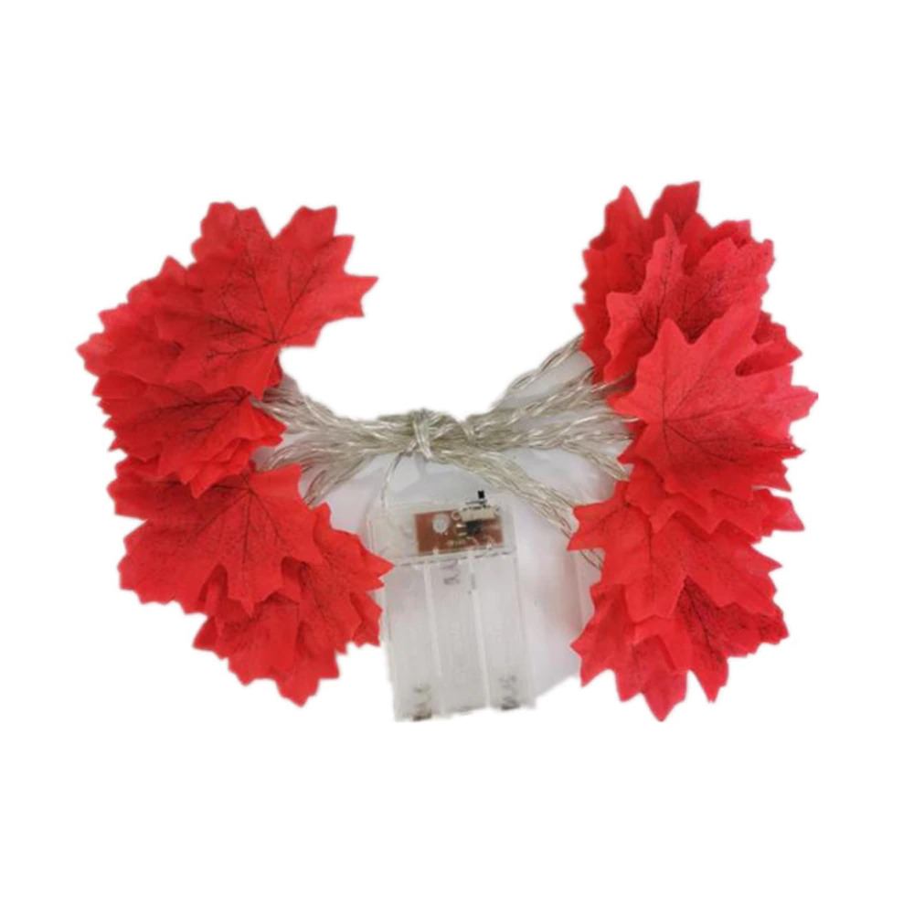 Battery-Operated LED Maple Leaves String Lights